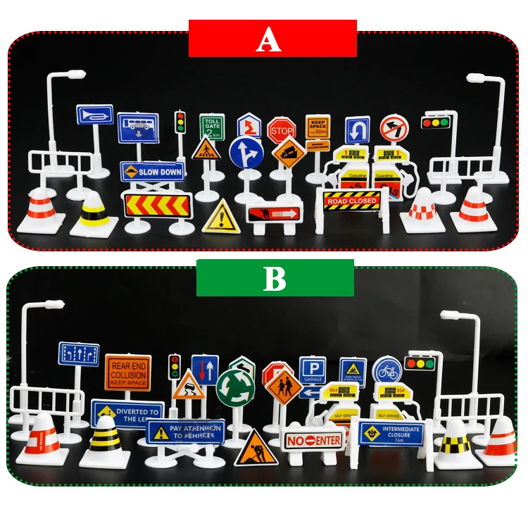 28 шт./компл. парковки дорожные знаки дорожного движения аксессуары для раннего развития детей головоломки для детей игрушки гараж трек знаки аксессуары игрушки