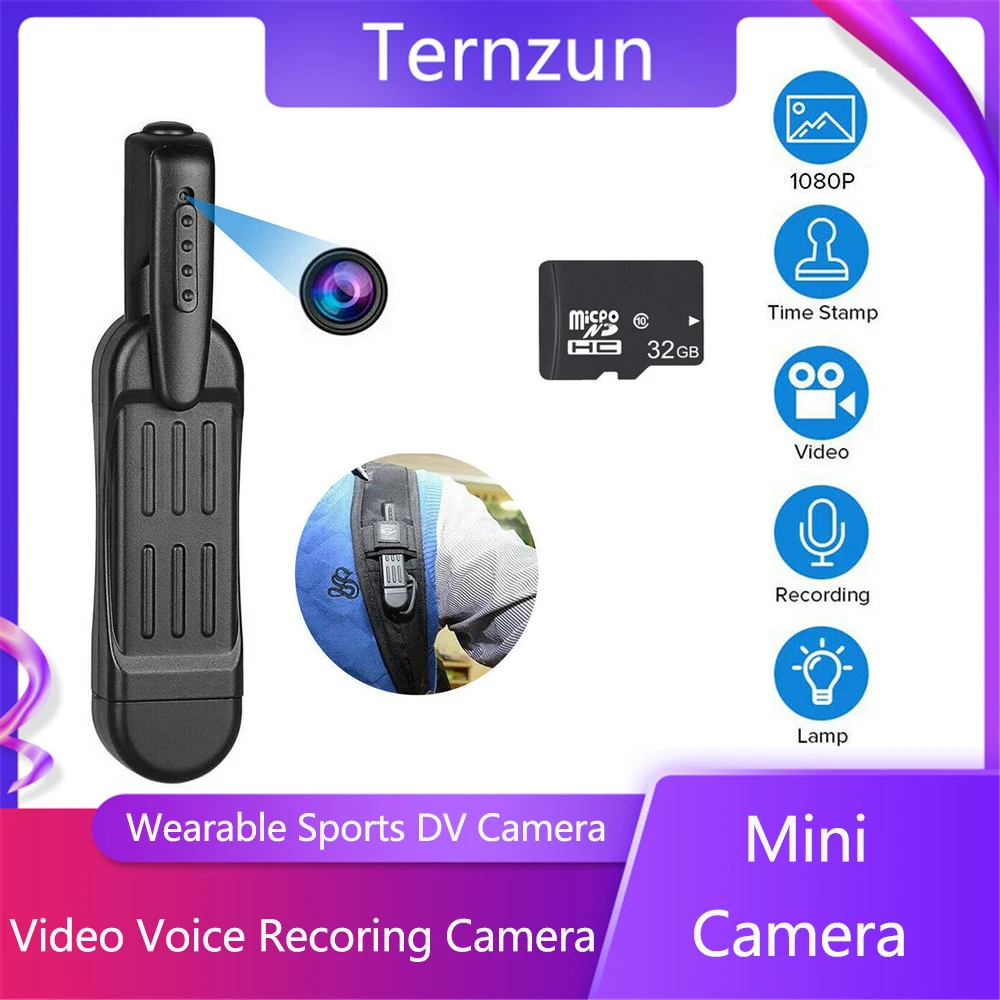 

Portable Mini Camera Wearable Pen Video Voice Recorder DV Camera WIth 32G Card For Conference Interview Evidence Record Sports