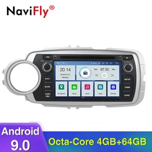 NaviFly 2 ГБ/4 ГБ автомобиля dvd-радио GPS для Toyota Yaris 2012 2013 Android 9,0 Автоматическая навигация стерео проигрыватель