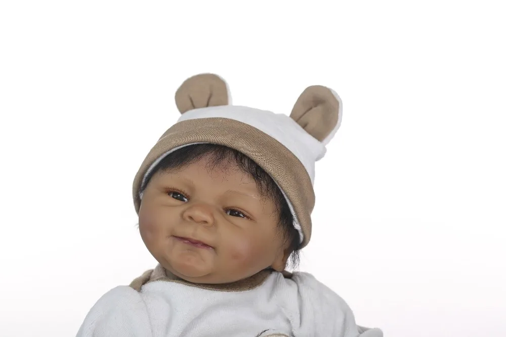 NPK реалистичные boneca reborn Мягкие силиконовые настоящие силиконовые куклы reborn baby Черный bebe горячие игрушки Рождественский подарок для девочек