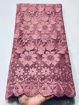 

African Swiss Tulle Lace Fabric High Quality French Tulle Lace Fabric Nigerian Lace Guipure Embroidery Fabric for Dress Party