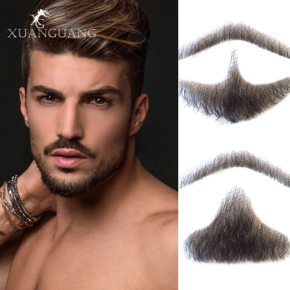 XUANGUANG-Lace-False-Beard-Short-Invisible-Men-s-Real-Hair ...