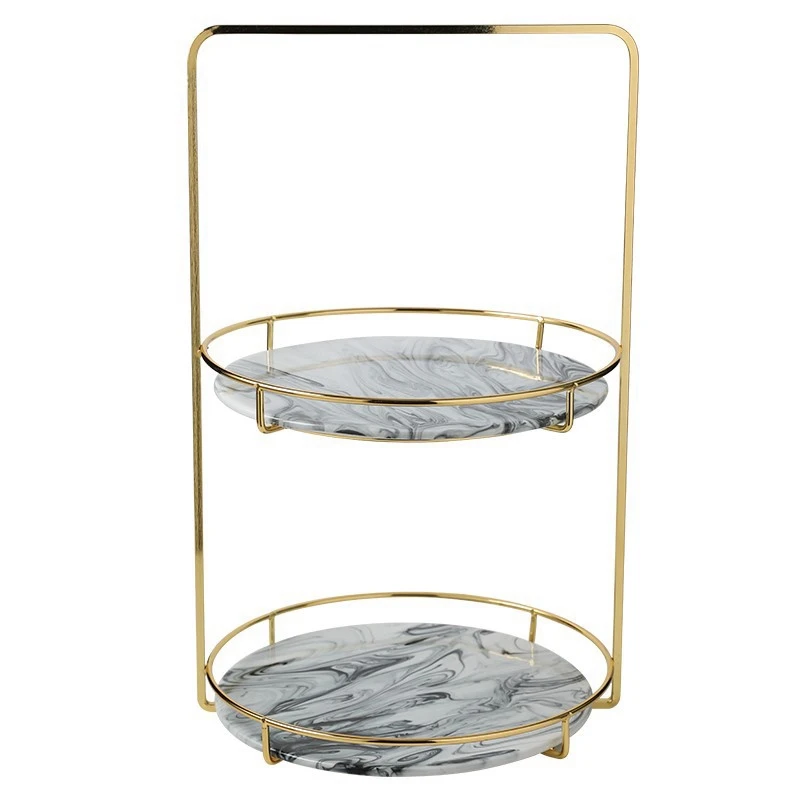 

ABSS-Nordic Luxury Jewelry Storage Rack Simple Modern Double-Layer Rack Cosmetics Finishing Rack Soft Decoration