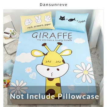 

Dansunreve 11+ design Cartoon Fitted Sheet cotton Panda Cat Deer Pattern bed sheet Single Queen King size 2020