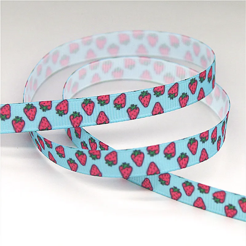 DHK 3/8'' 5yards Fruit Watermelon Lemon Strawberry printed grosgrain ribbon Accessory hairbow headwear DIY 9mm C1928