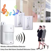 Wireless Infrared Sensor Motion Detector Entry Door Bell Doorbell Welcome Chime wireless infrared motion sensor door security bell alarm chime eu us plug