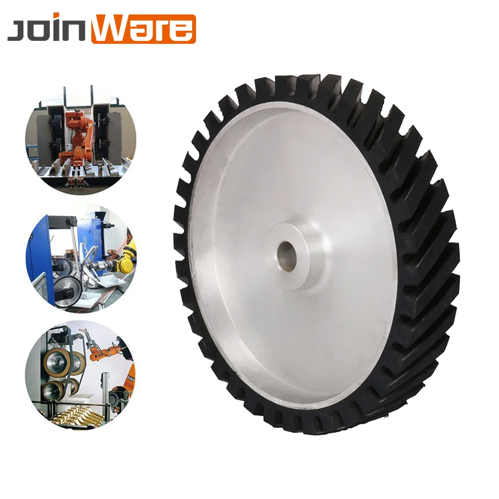 300x50mm Serrated Belt Grinder Contact wheel Rubber Wheel for Abrasive