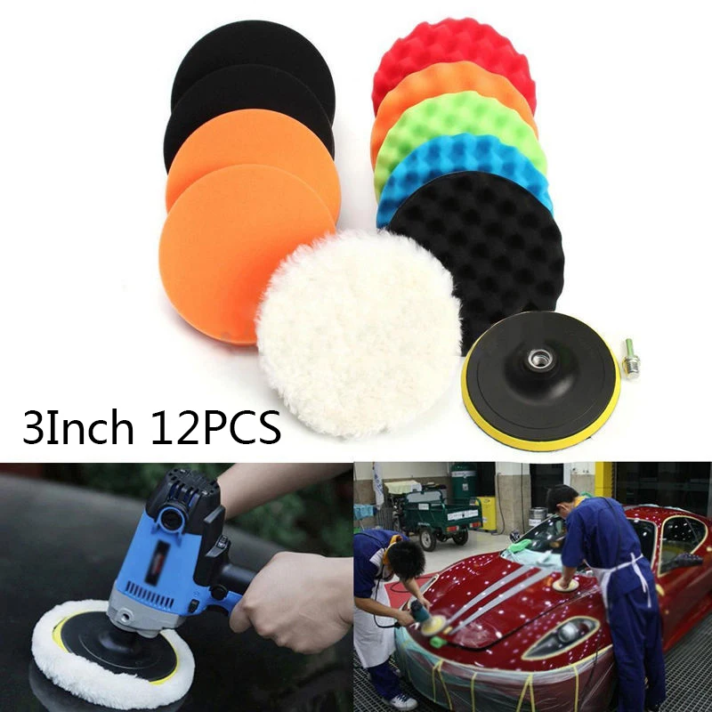 Губка для полировки набор 3 см/1,1" Толщина для полировальная машинка для автомобилей с эксцентриковым, буфера 12 шт./компл. прочный Новинка; Лидер продаж - Цвет: 3 inch