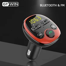 Автомобильный комплект GTWIN, Bluetooth, fm-передатчик, двойной USB 3.1A, быстрое зарядное устройство, ЖК-дисплей, беспроводная гарнитура, музыкальный аудио приемник, Авто mp3-плеер