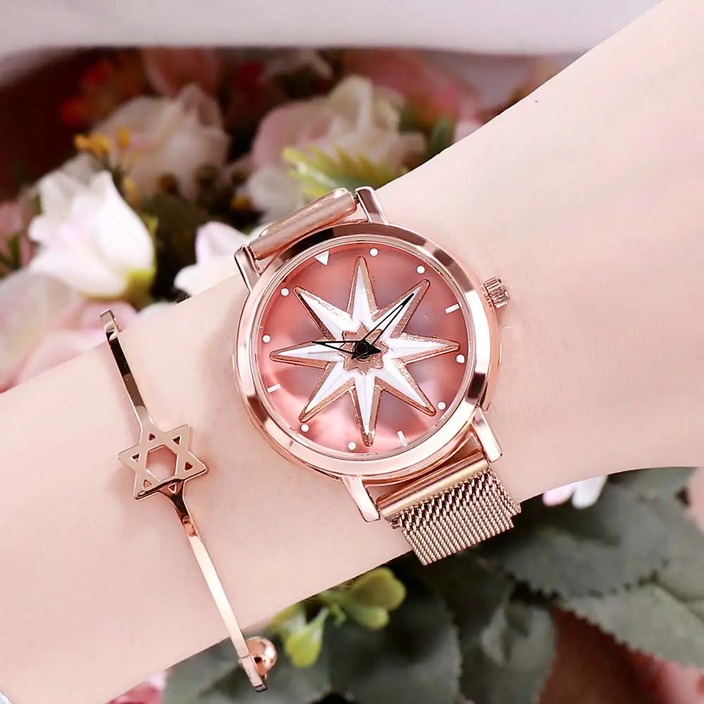 

2019 Luxury Rotating Women Watches Magnetic Ladies Watch Rose Gold Waterproof Female Wristwatch Relogio Feminino Reloj Mujer