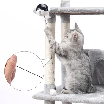 

Exercise Cat Toy Training Electric Funny Ball Automatic Lifting Playing Interactive Teaser Spring Rod Clip On Pet Supplies