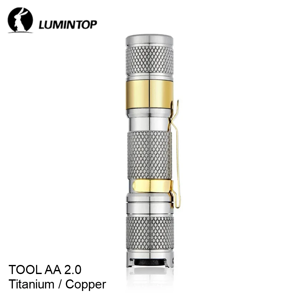 US $41.89 Lumintop TOOL AA 20 Titanium Copper Cree XPL HD LED Camping Flashlight Small Bright KeyChain AA 14500 Hand Torch With Diffuser