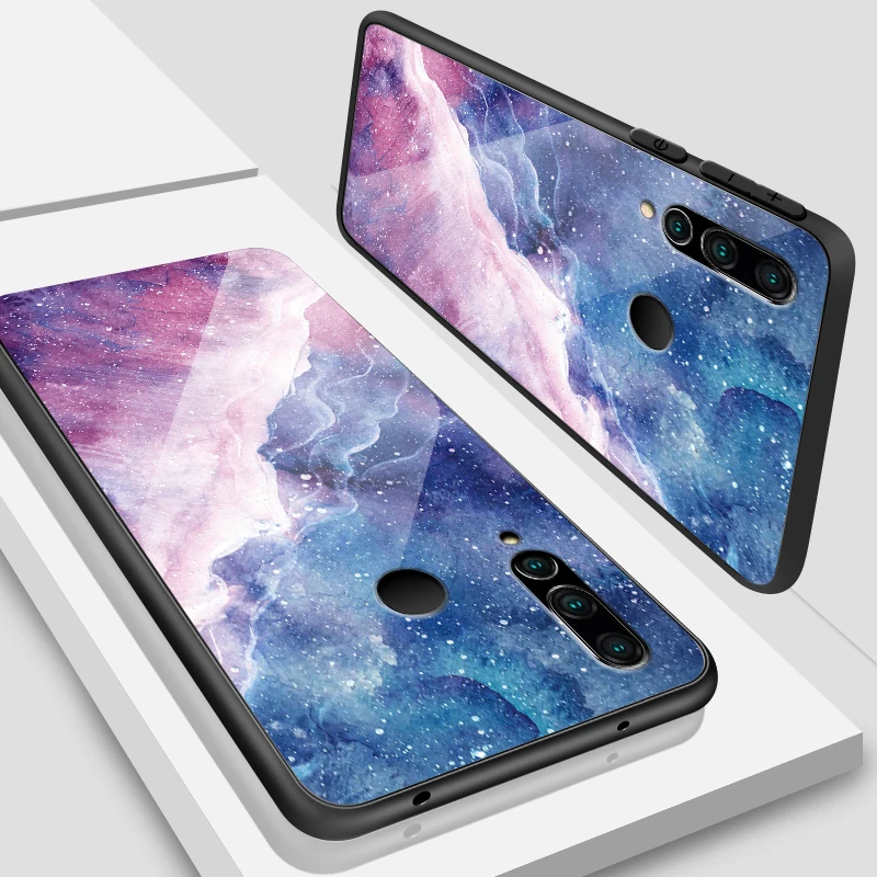 W198 Задняя крышка для huawei Enjoy 9s чехол из закаленного стекла Mate20 Lite Pro Nova 2 3i 4 P Smart+ P20 P30 Honor Play Painted цветение Fundas - Цвет: W198