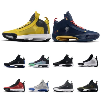 

jumpmans XXXIV 34 Blue Void Basketball Shoes 34s Zoom Eclipse Bred Amber Rise PE Green Glow Metallic Silver Men Sport Sneaker