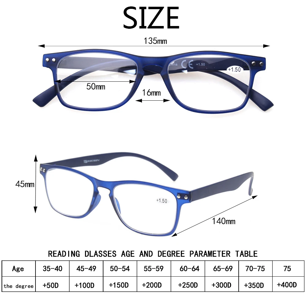 Turezing Reading Glasses Metal Hinge Men and Women Prescription HD Reader Eyeglasses +1.0+2.0+3.0+5.0+6.0