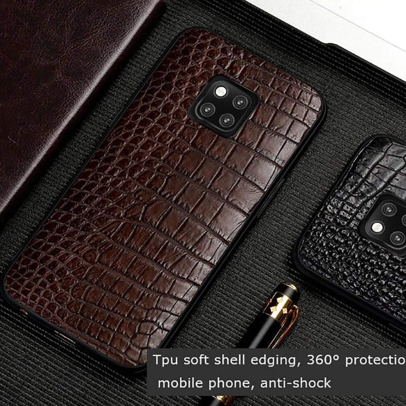 

For Mate 20 Luxury Genuine Leather Phone case For HUAWEI Mate 20Pro Crocodile Soft shell all-inclusive Case For Mate 20 capa