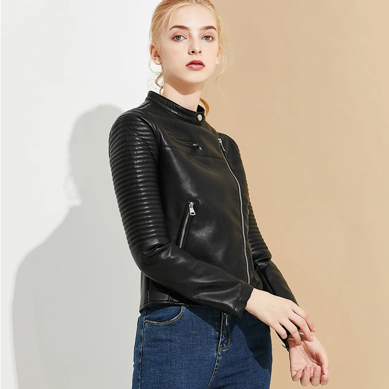 Fitaylor Leather Jacket Women Yellow 