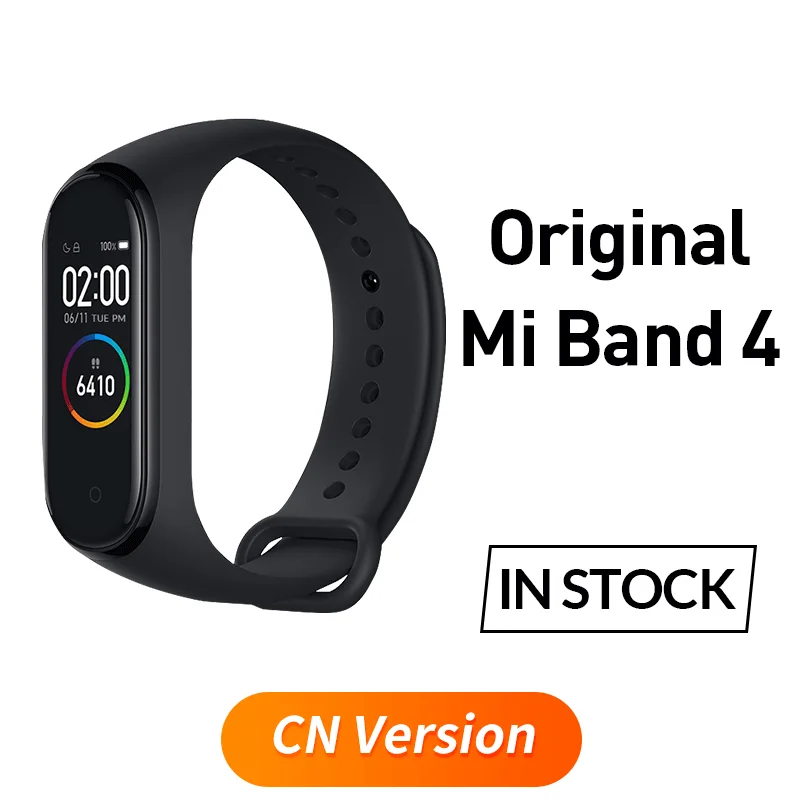 Standard CN Version Xiaomi Mi смарт-браслет 4, фитнес-браслет, 135 мА/ч, цветной экран, Bluetooth 5,0, водонепроницаемый - Цвет: Standard CN Version