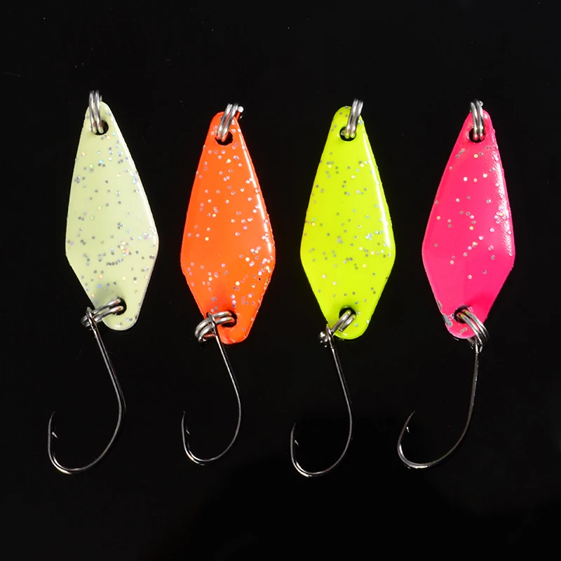 3cm “trout lure fishing spoons baits 7pcs/lot single hook metal fishing DSUK 