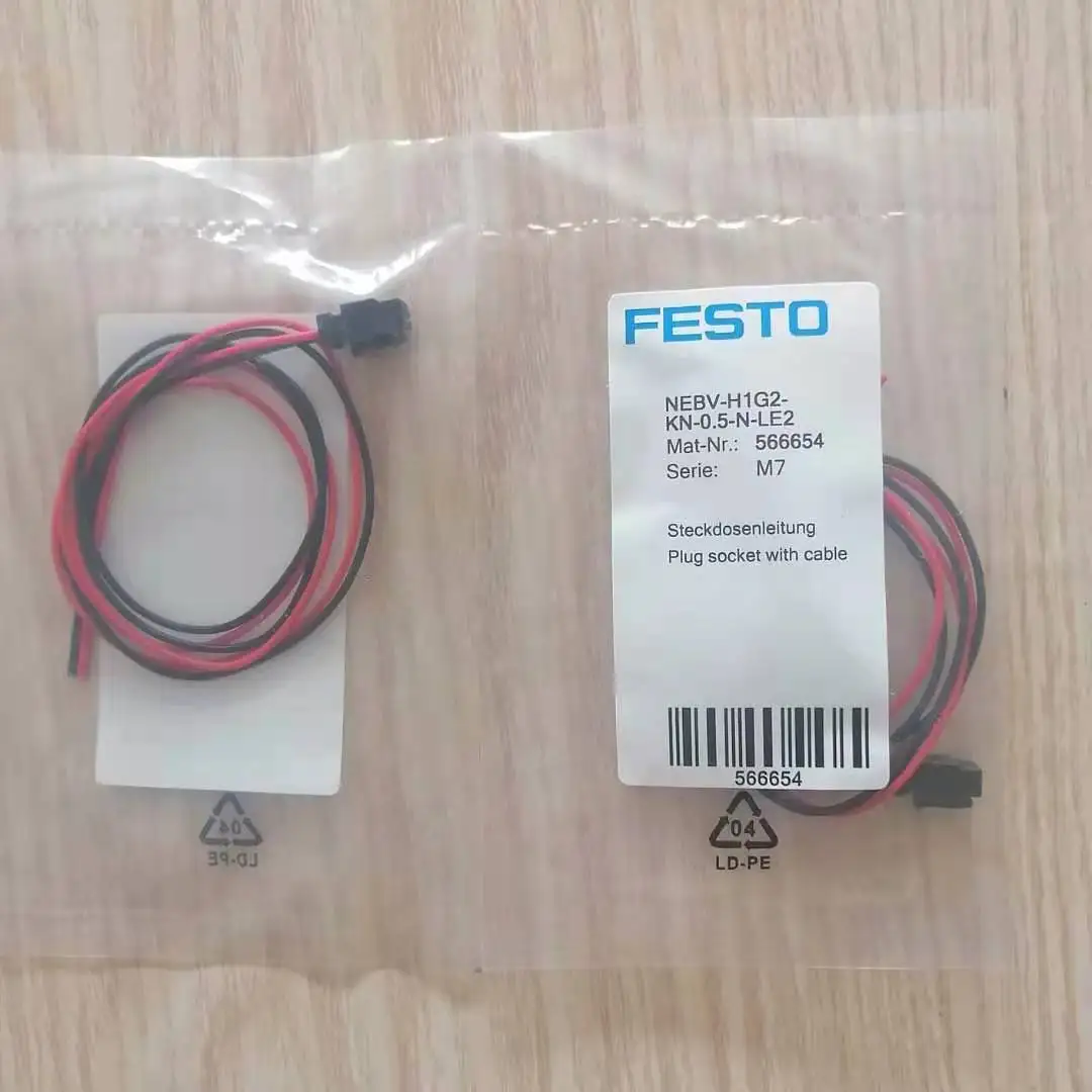 

FESTO plug socket with cable NEBV-H1G2-KN-0.5-N-LE2 566654 NEBV-H1G2-KN-1-N-LE2 566655