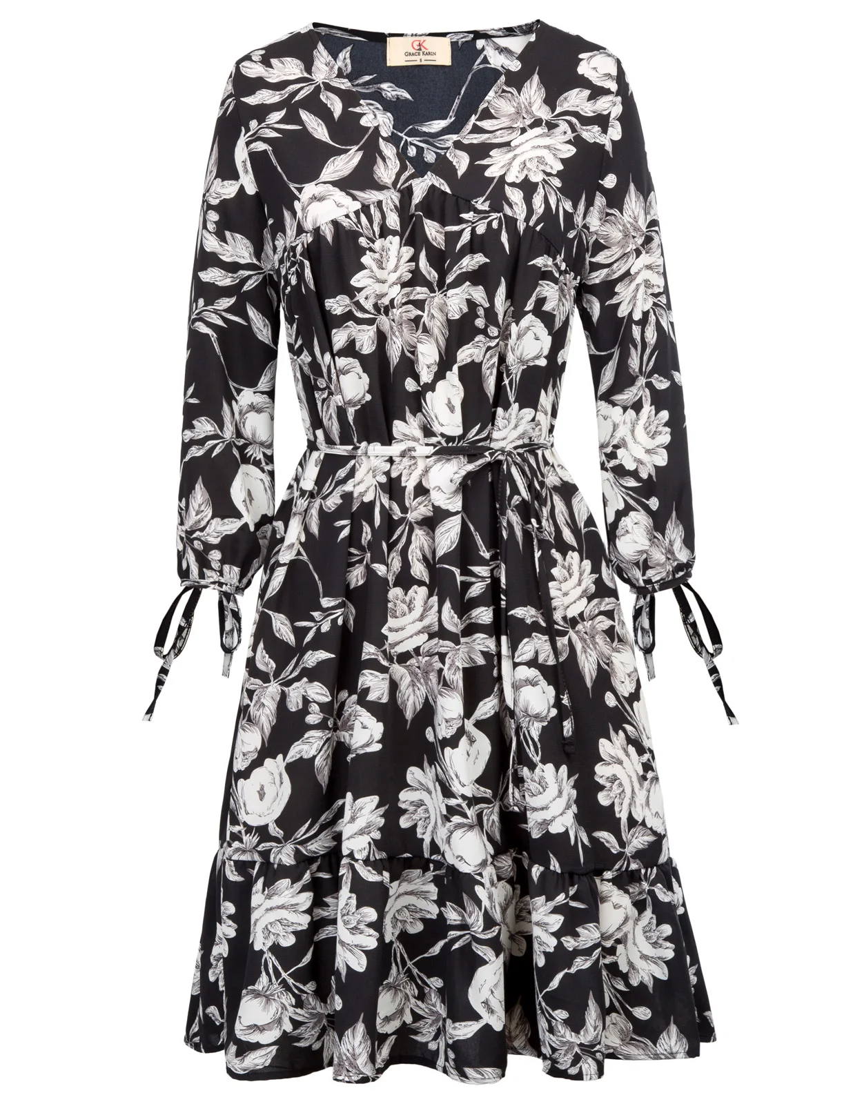 

Party Dress Daily wear Vacation V-Neck GRACE KARIN Women Tunic Dress Beach Spring Long Sleeve