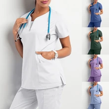 

Hospital Staff Scrubs Top Nursing Uniform For Male Female Dental Clinic Supplies Nurse Women Uniforms Shirt Medical Uniforms