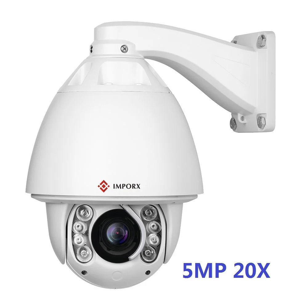 

IMPORX New 5MP 20X Zoom Auto Tracking PTZ IP Camera Support Audio Alarm High Speed Dome IP Camera Night Vision IR Network Camera