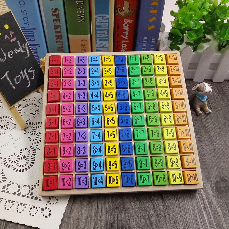 Montessori Educational Wooden Toys for Children Baby Toys 99 Multiplication Table Math Arithmetic Teaching Aids Toys for Kids