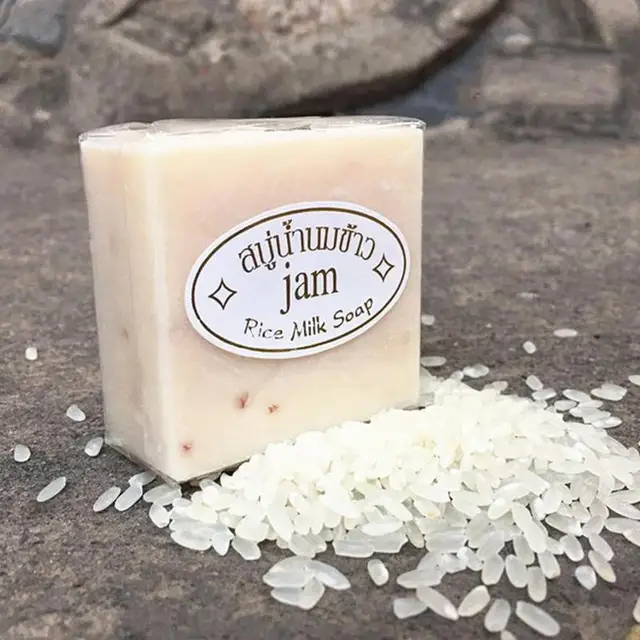 Thailand JAM Rice Milk Soap 65g Original Thailand Handmade Soap Rice Milk whitening soap goat milk soap rice soap for face acne 2