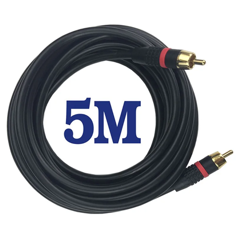 5 м RCA цифровой коаксиальный аудио видео кабель сабвуфер шнур 15ft позолоченный и