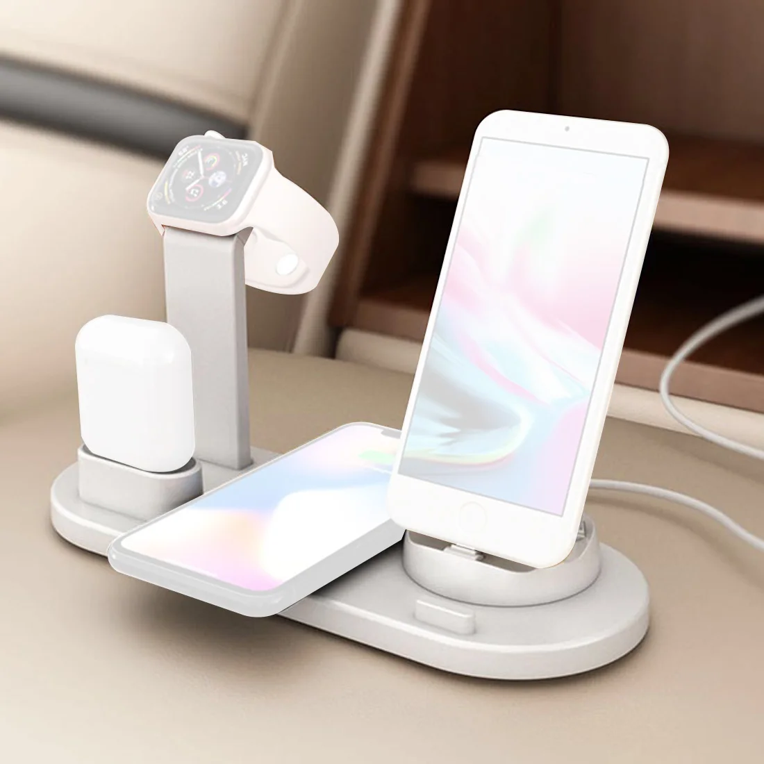 3 в 1 зарядная док-станция держатель для Apple Watch iPhone 11 Pro XS XR 7 8 Plus Airpods док-станция Беспроводное зарядное устройство Подставка станция крепления база