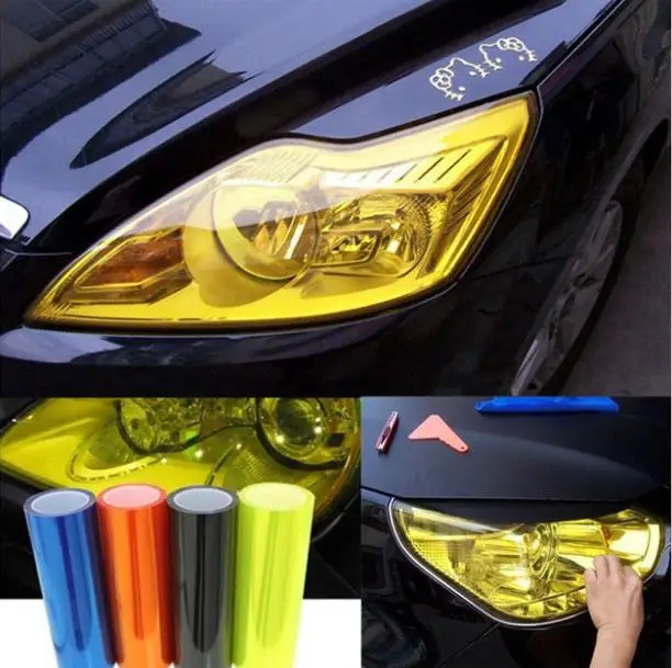 

30cmx1m 12"x40" Auto Car Light Headlight Taillight Tint Vinyl Film Sticker Easy Stick Motorcycle Whole Car Decoration 10 Colors