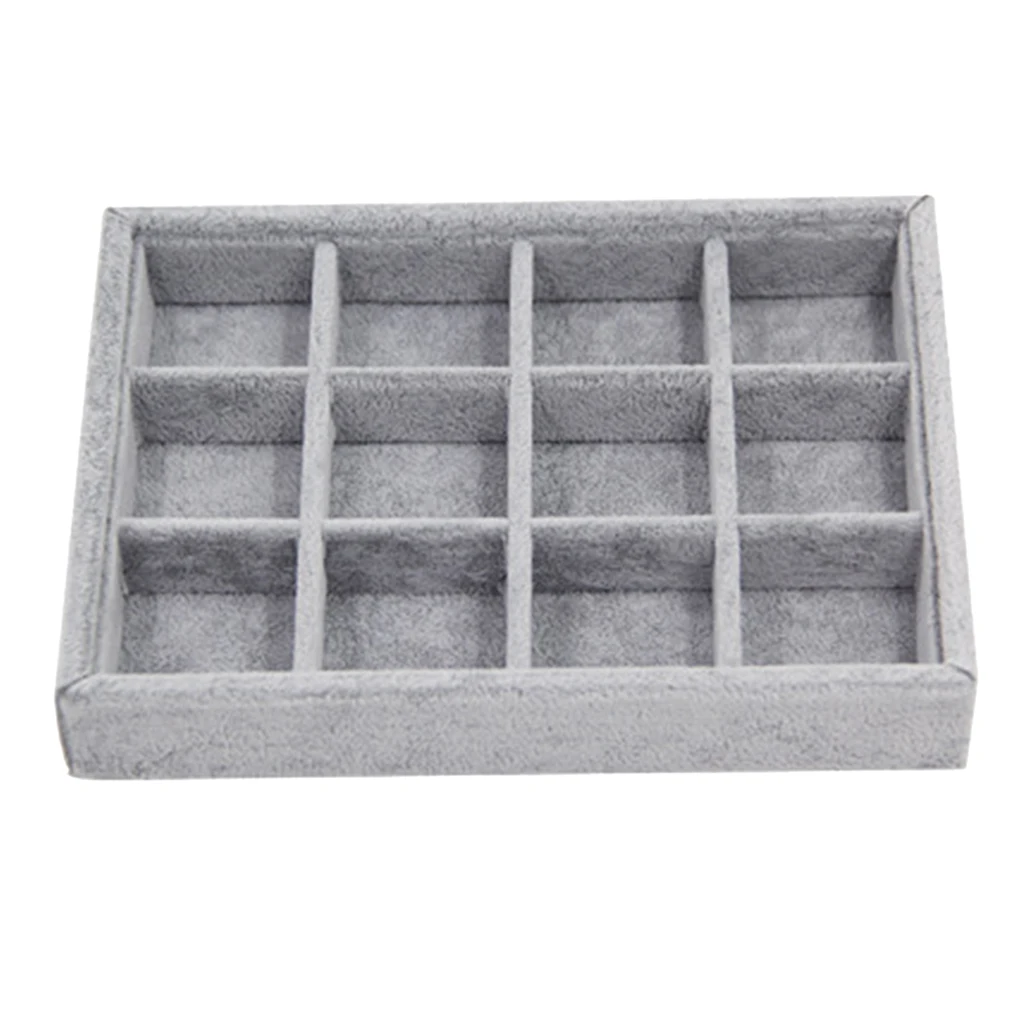 Gray Color Jewelry Tray Insert Type Display Show Case Earring necklace Organizer for Bracelets Jewelry shop tool