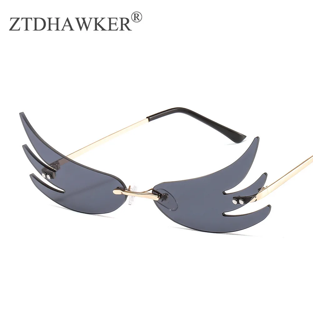 

New Wing Retr Glasses Personality Prom women sunglasses Trend Flame eyeglasses Luxury Brand