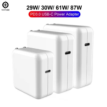 

PD Charger USB-C Power Adapter 18W 30W 61W 87W QC3.0 PD Charger For new MacBook Pro/Air Macbook iphone 11 pro/iPad Pro 2018