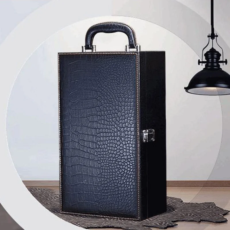 Кожаная сумка для вина, шампанского, виски, двойной чехол для бутылок с открывалкой для бутылок для пожилых людей, боссов