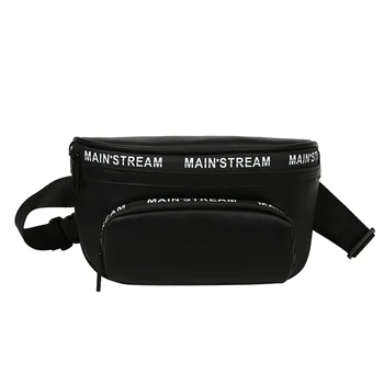 

Fashion Fanny Waist Bag Women Letters PU Leather Travel Casual Chest Phone Pouch Zipper Female Girls Daily Retro Crossbody Pack