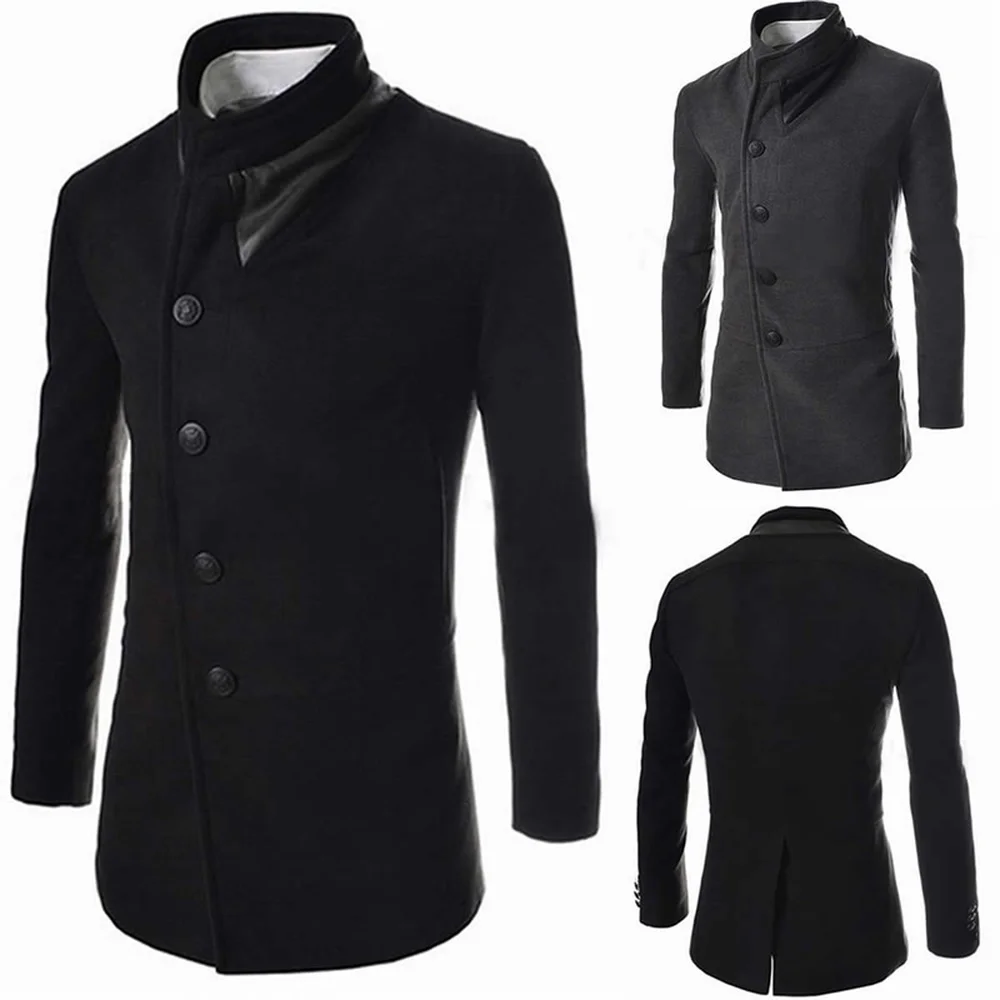 Long Men Wool Trench Coat Single-breasted Lapel Windbreaker Male Plaids&Tweeds Mid-Long Coat Autumn Winter Trench Coat Long Men Wool Trench Coat Single-breasted Lapel Windbreaker Male Plaids&Tweeds Mid-Long Coat Autumn Winter Trench Coat