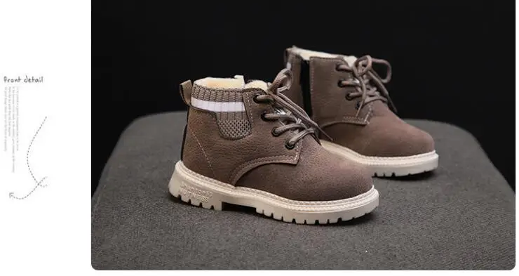 Kids Martin Boots Winter Fashion Children Leather Cotton Boots For Girls Boys Shoes Casual Soft Children Baby Toddler Shoes