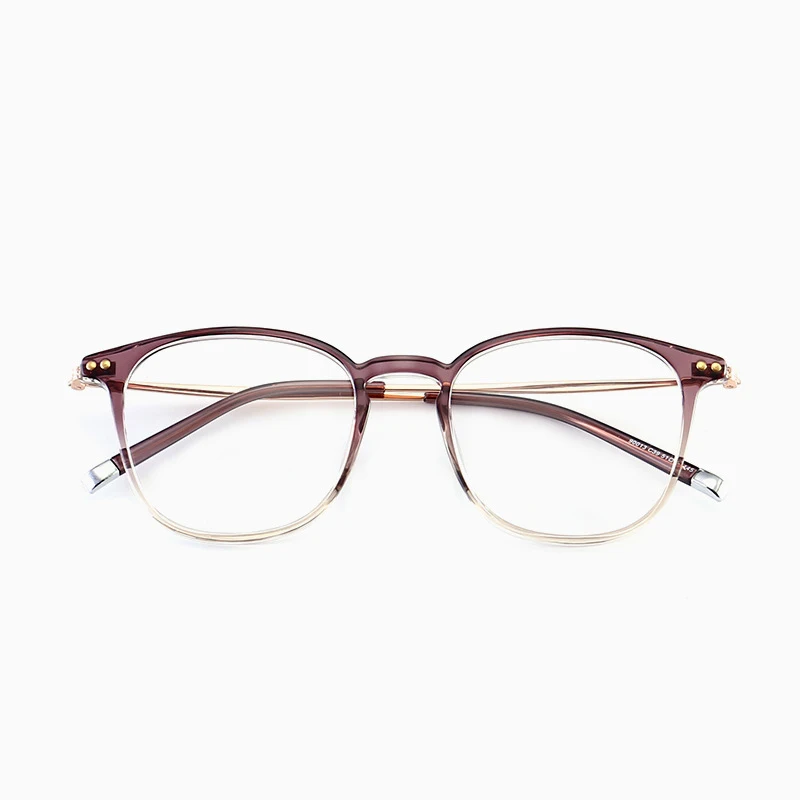 

Ultralight Clear TR90 Eyeglasses Women Flexible Full-rim Eyewear For Nearsight Purple Tea Artsy Glasses