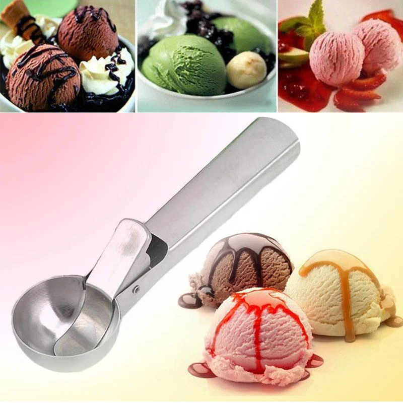 Stainless Steel Ice Cream Scoop For Mash Fruit Food Spoon Kitchen Diameter 5CM