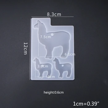 

3Pcs Crystal Epoxy Resin Mold Elephant Alpaca Bear Keychain Silicone Mould Set L4ME