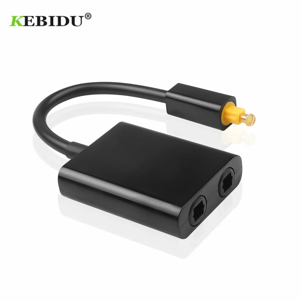 Разветвитель оптического аудио KEBIDU 1 вход 2 выхода SPDIF оптоволоконный кабель