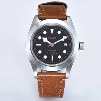 

Corgeut 41mm Mechanical Wrist Watches Miyota Movement Luxury Brand Military Black Dial Watch Men Automatic Sport Clock Leather
