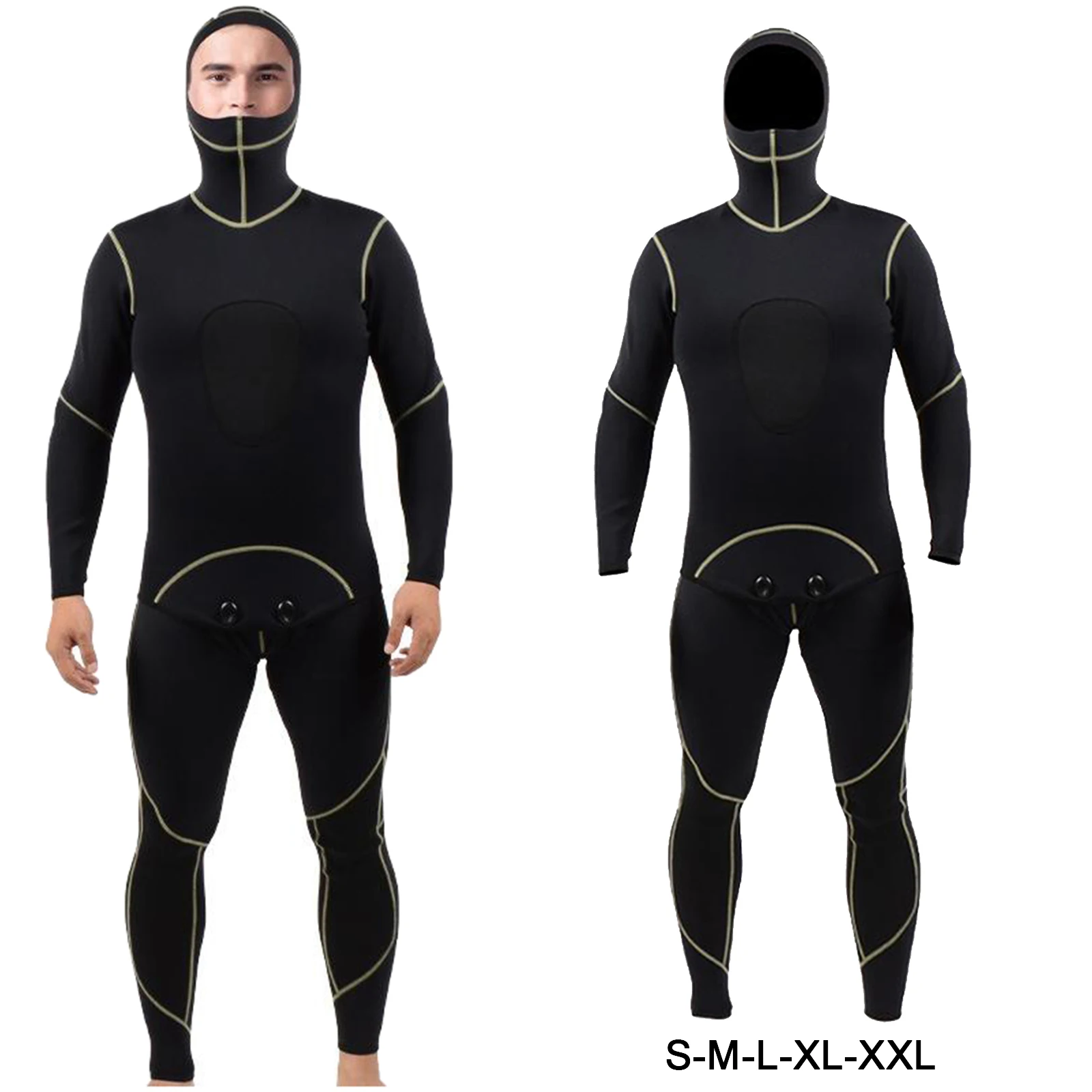 Professional 2MM 2-Piece Neoprene Scuba Dive Wetsuit With Hood Split Spearfishing Wet Suit For Men Double Warm Equipment