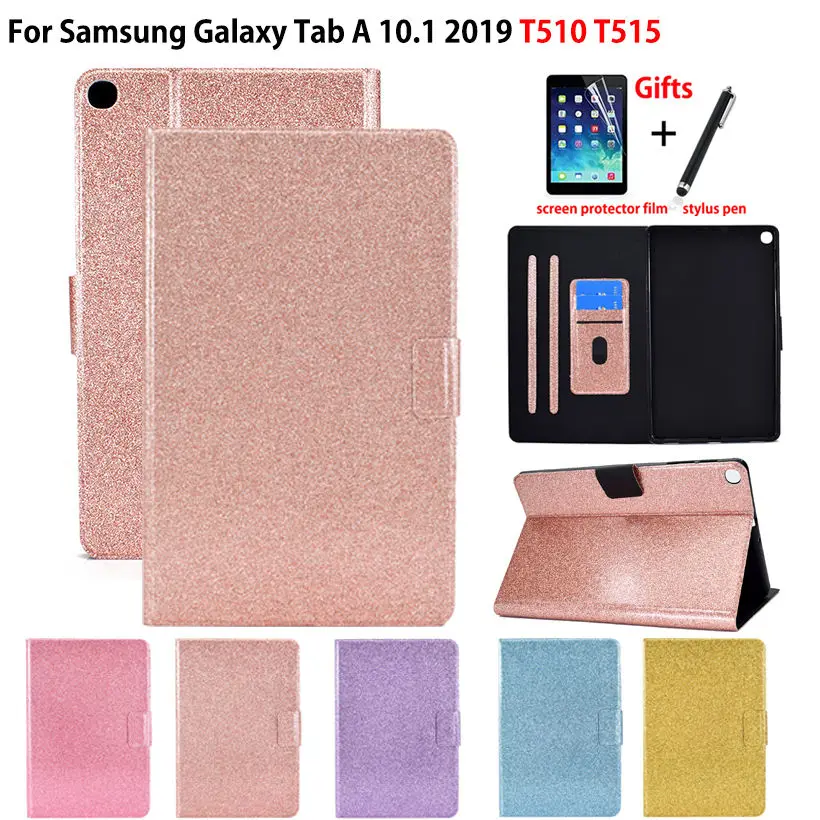 Custodia Glitterata Per Samsung Galaxy Tab A 10.1 2019 Cover Sm-T510 Sm-T515 T510 T515 Funda Tablet Supporto Protettivo Capa Shell + Regalo