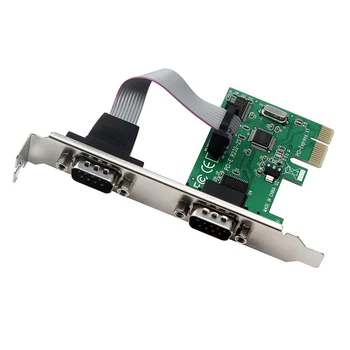 

Pci-E to Rs232 Dual Serial Ports Interface Expansion Card Com Adapter for Desktop Pc
