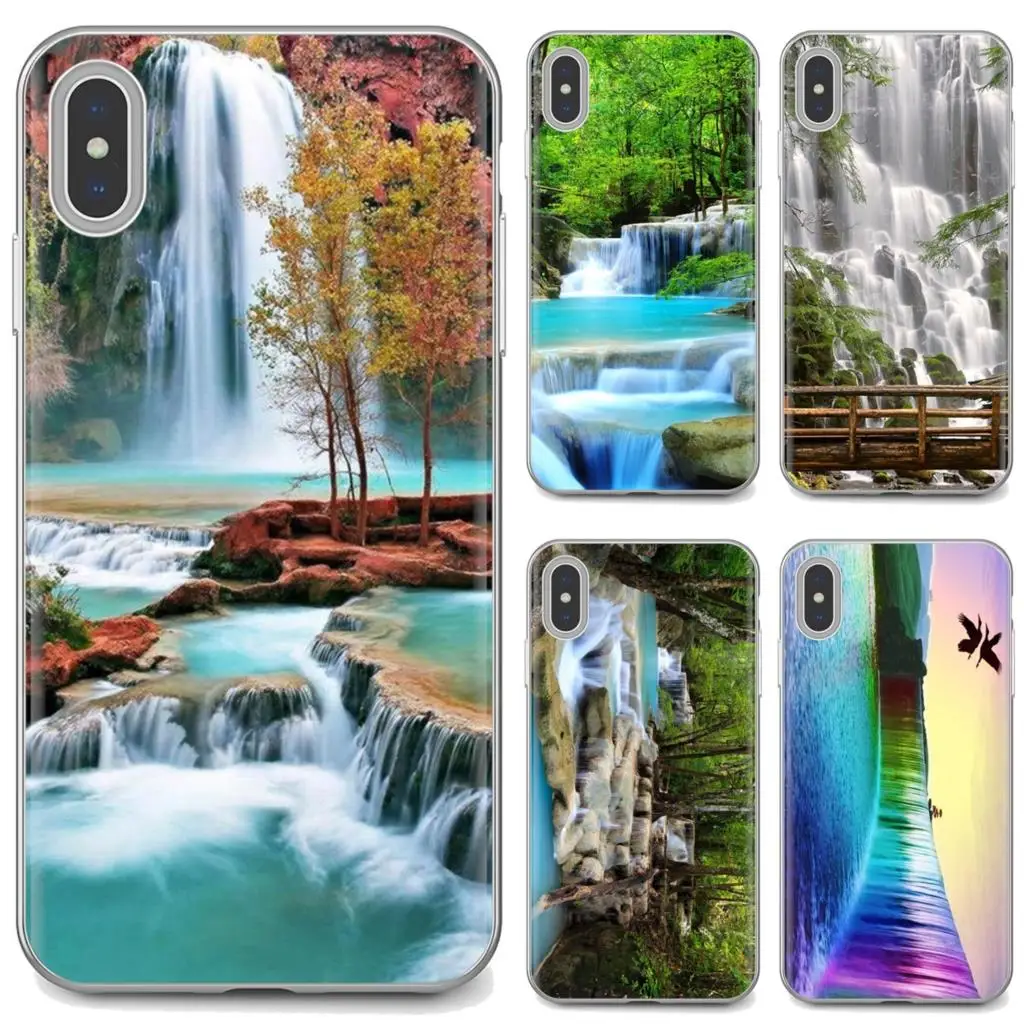 For LG G2 G3 G4 Mini G5 G6 G7 Q6 Q7 Q8 Q9 V10 V20 V30 X Power 2 3 Spirit Pattern Silicone Phone Case Waterfall Backgrounds | Мобильные