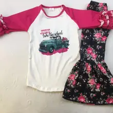 Эксклюзивные детские осенние комплекты; ; красивые комплекты одежды с цветами для девочек