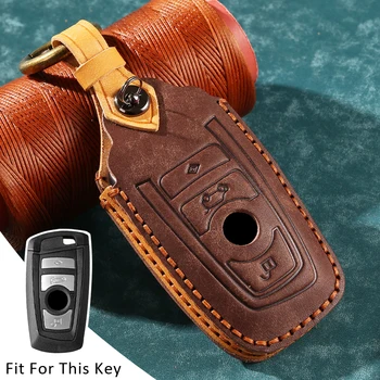 

High Quality Leather Men Car Key Bag Case Cover Key Holder Chain For BMW E46 E52 E53 E60 E90 F01 F20 F10 F30 F15 X1 X3 X5 X6